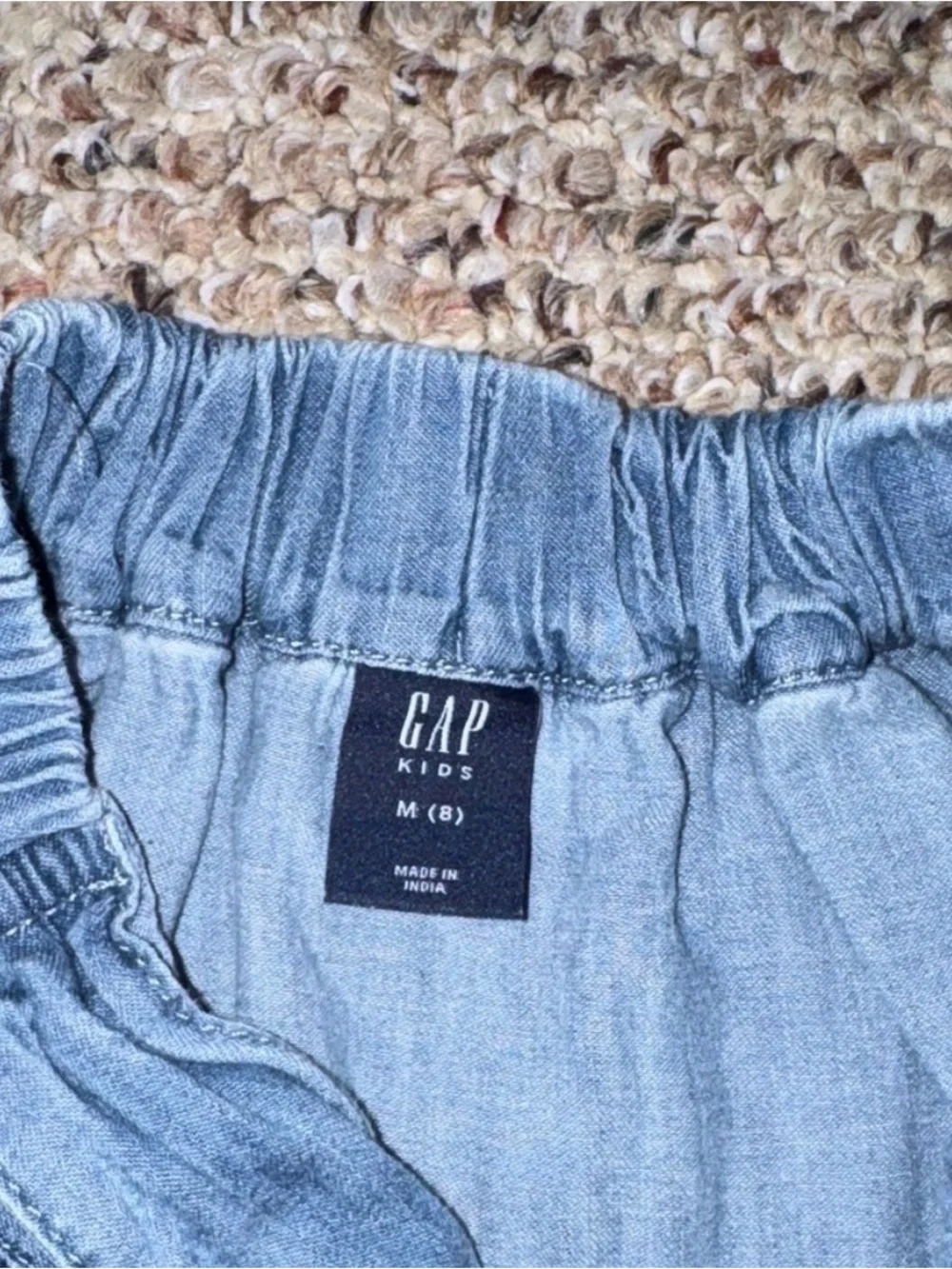 Bundle of GAP Girls Navy Floral Skort & Light Blue Denim Skirt Set- M